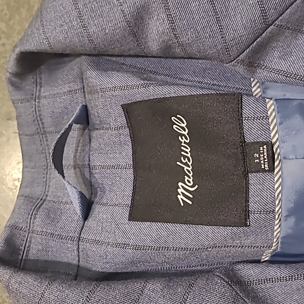 MADEWELL YARN DYED PINSTRIPE BLUE BLAZER - Picture 8 of 12